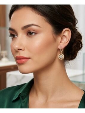 Fashion Gold Elegant Round Geometric Drop Earrings